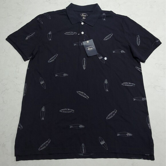 G.H. Bass & Co. Other - G.H. Bass & Co. All Over Surfboards Golf Polo Navy Blue Shirt 100% Cotton NWOT